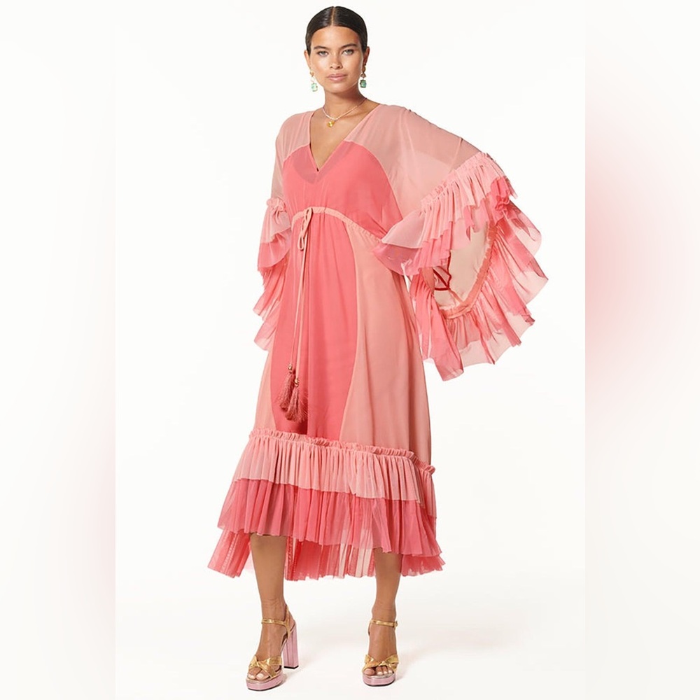 Never Fully Dressed Pink Chiffon Sloane Dressed sz L/XL